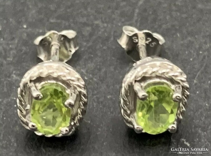 Real natural peridot gemstone earrings 925 - ùj