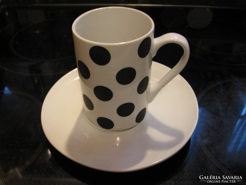 White porcelain mug with black dots home