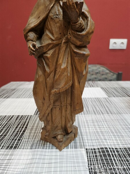 Antique carved statue of Saint Nicholas
