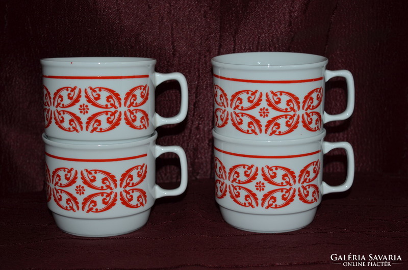 4 Zsolnay cocoa mugs