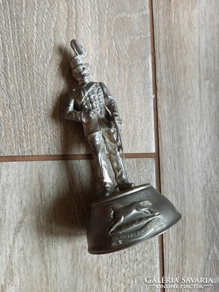 Great old pewter hussar statue (13x5.7x4.8 cm)