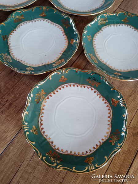 Zsolnay green pompadour pattern 6 soup cups