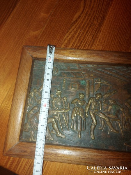 Bronze relief, size indicated, 80 dkg