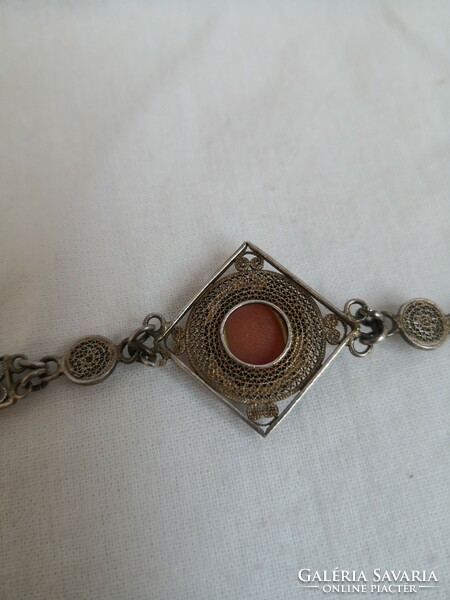 900 silver bracelet with cameo inlay