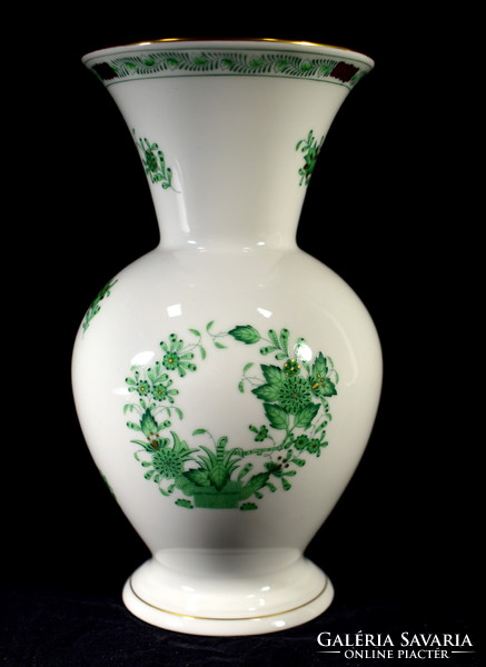 Herend green Indian pattern 20 cm vase !!!
