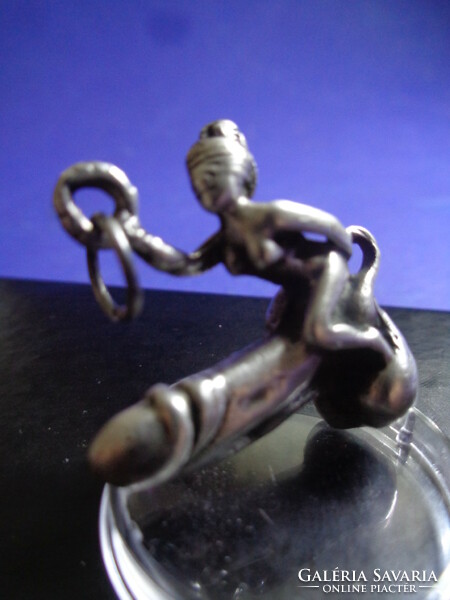 Solid silver erotic pocket watch ticking