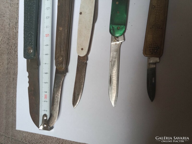 Five old worn knives for sale together