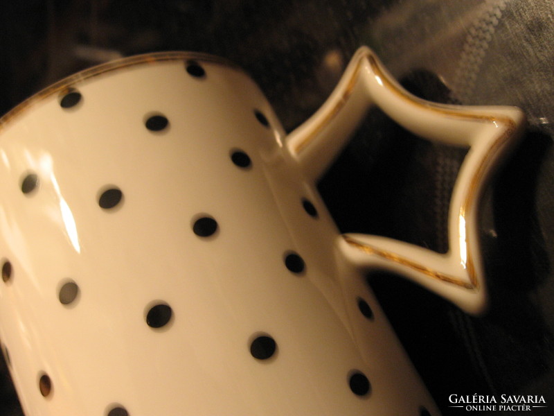 Depot gilded ceramic polka dot mug with star handle