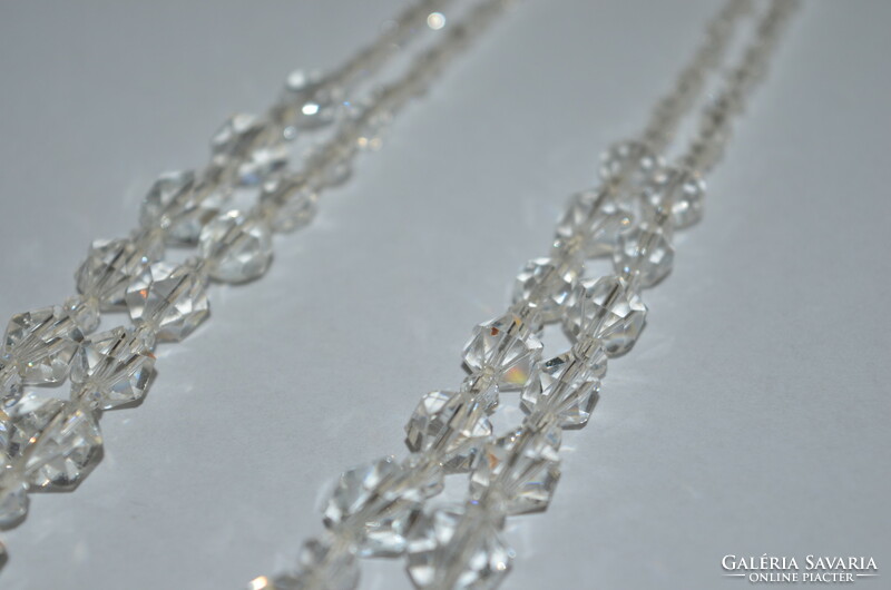 2 Rows of translucent ground glass necklaces