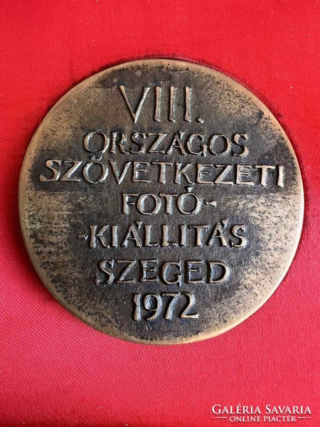 VIII. Országos Szövetkezeti Fotókiállítás Szeged 1972 bronz plakett "G.Maxi" fotóművész hagyatékából