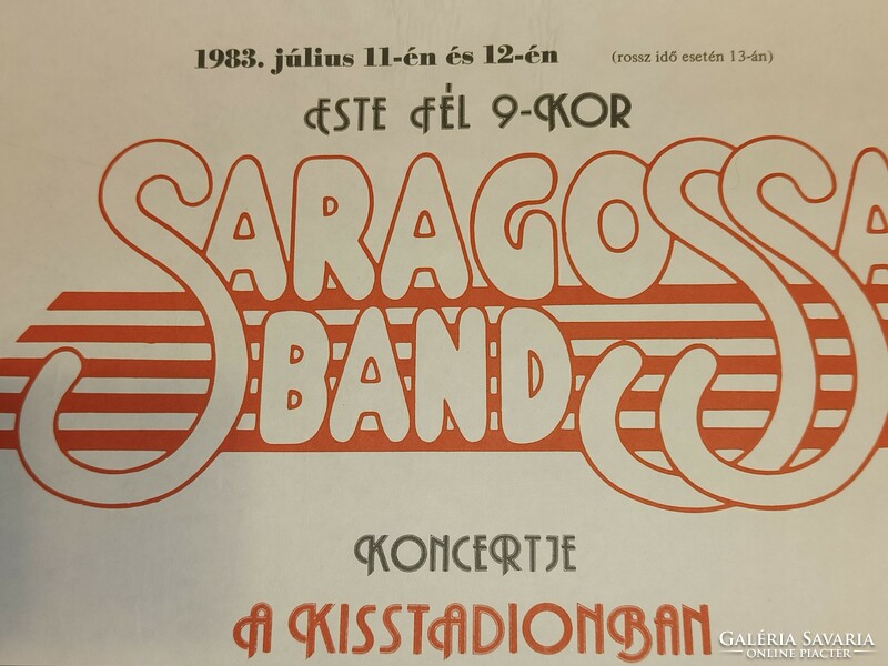 Saragossa band 1983 concert poster small stadium
