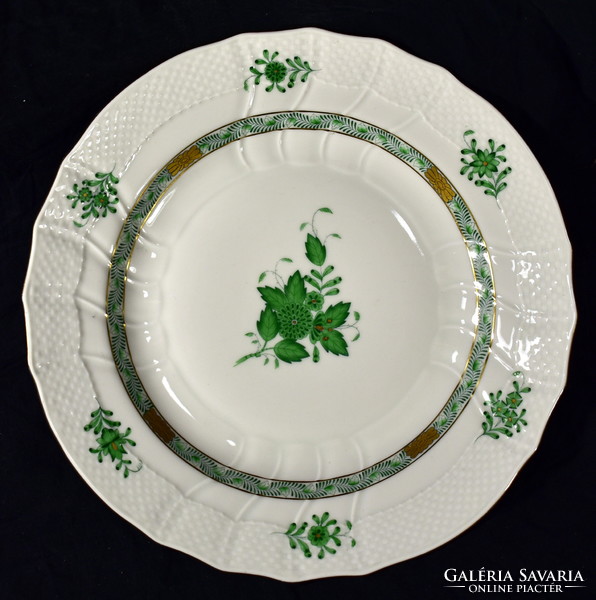 Herend green Appony pattern porcelain flat plate!