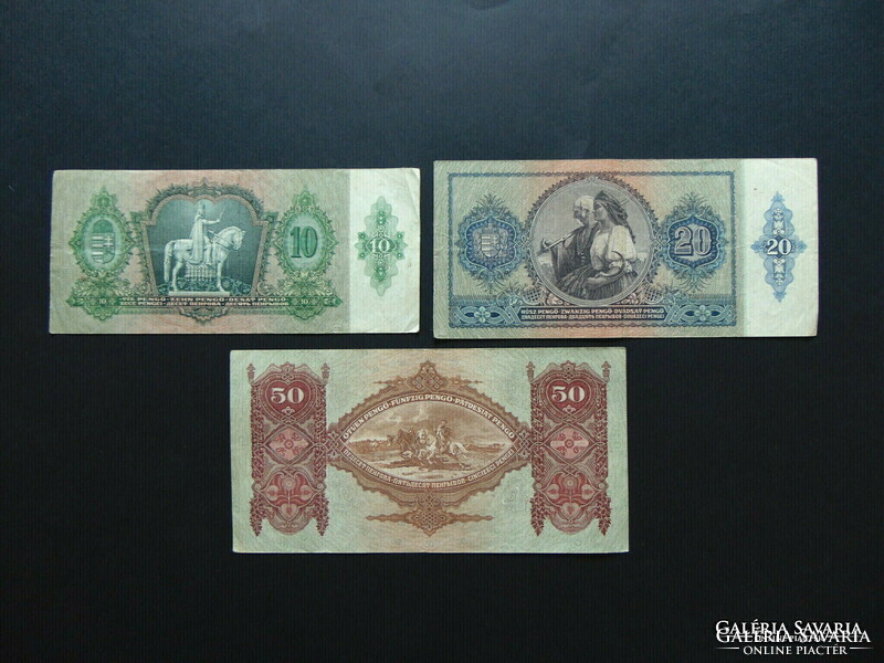 3 darab pengő bankjegy LOT ! 10 - 20 - 50 pengő