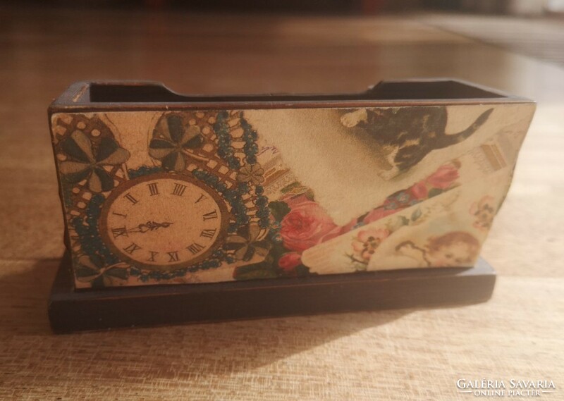 Antique wooden matchbox 11x4x6cm