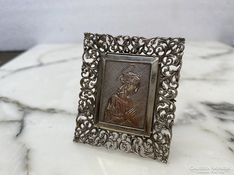 Antique silver Madonna image