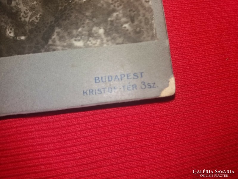 Antik fotó : Ülő hölgy díszes ruhában Goszleth és fia fotó műhelyéből BUDAPEST 22 x 12 képek szerint