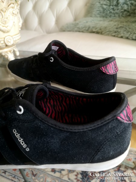 Adidas 40.5-es, vintage, Neo Label fekete tornacipő, vászon teremcipő