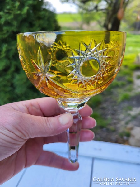 Lead crystal, stemless champagne cocktail goblet, glass