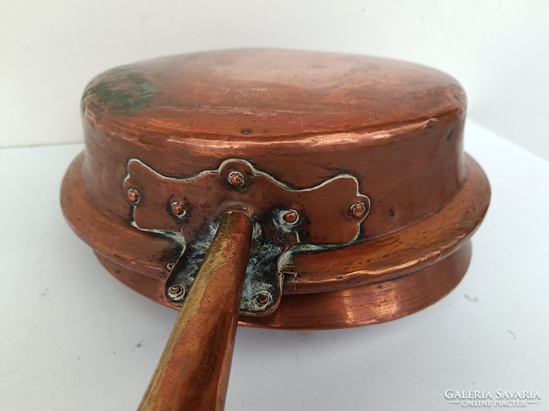 Antique copper kitchen tool turned handle coffee roaster with opening lid coffee roaster 616 8458