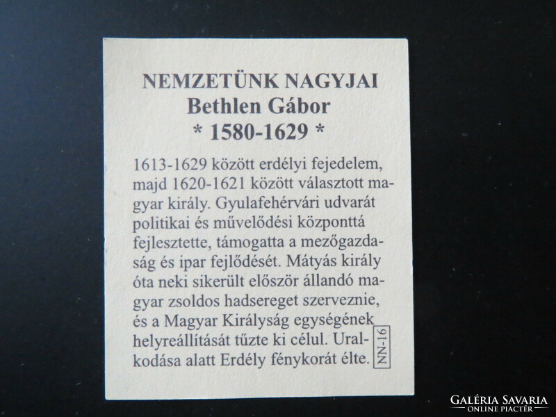 Nemzetünk nagyjai sorozat Ag.999 színezüst, Bethlen Gábor 1580-1629