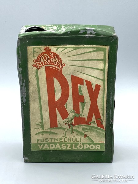 Rex smokeless hunting powder metal box 1930-1940