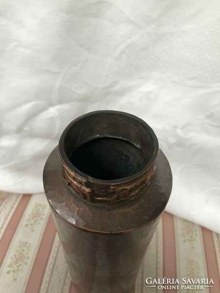 Retro !! Industrial lignifer is also. Hammered copper vase