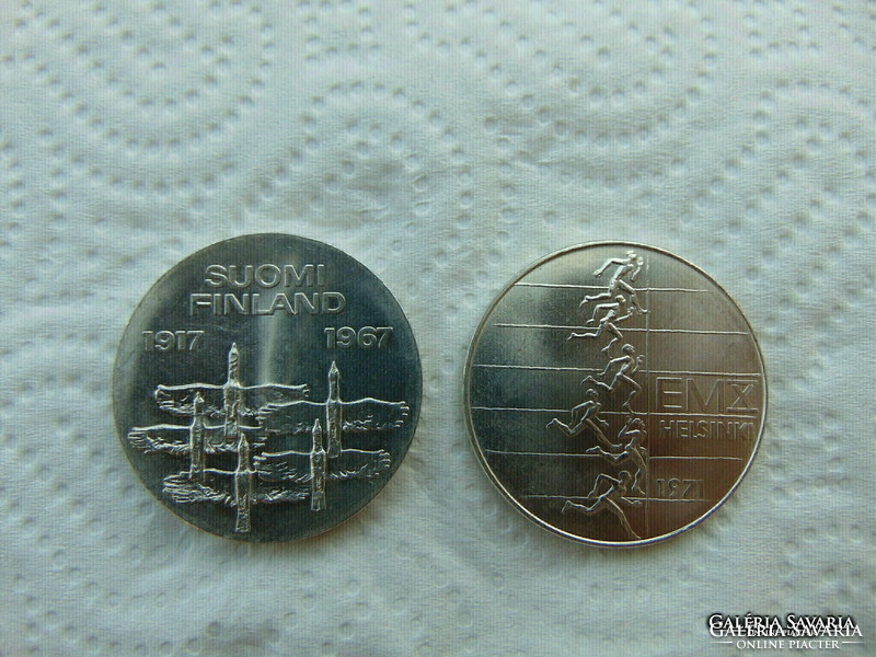 Finnország ezüst 10 márka 1967 - 1971 24 grammos ezüst érmék