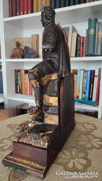 Austrian Biedermeier carved cupid clock holder figure