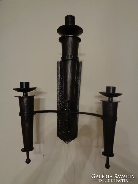 Wrought iron torch wall arm - candle holder