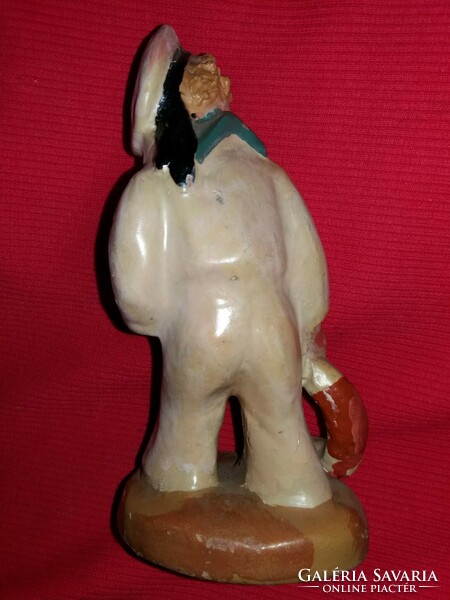 Antique Szécs jolán ceramic figurine Mokány sailor lad with life belt 14 x 5 cm