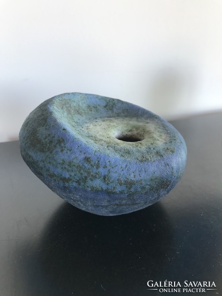 Ágoston Simó: blue pebble vase (2.) - (20/E2)