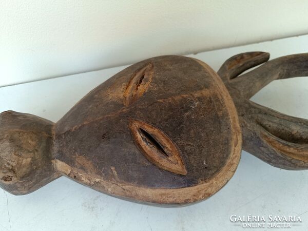 Antique African antelope mask Kwele ethnic group grain African mask 589 drum 58 8647