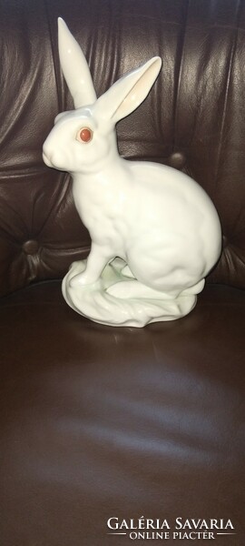 Herend porcelain rabbit is a large white bunny with red eyes