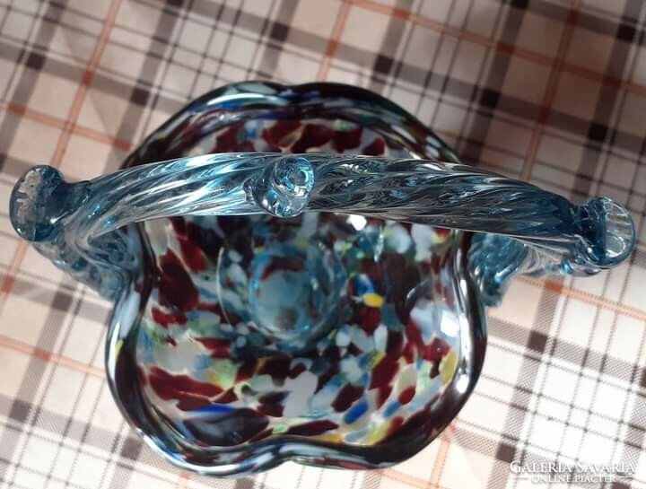 Murano style glass basket