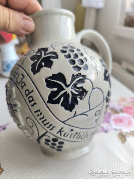Beautiful German ceramic folk art jug, decorative item for sale!