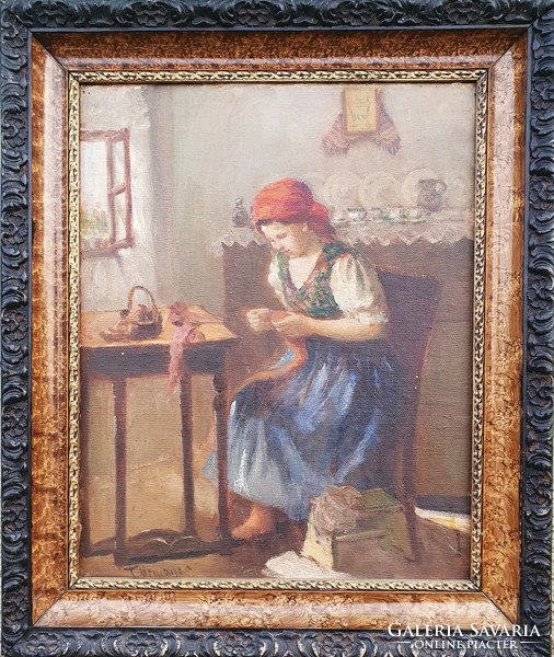 Sándor Turmayer / sewing girl
