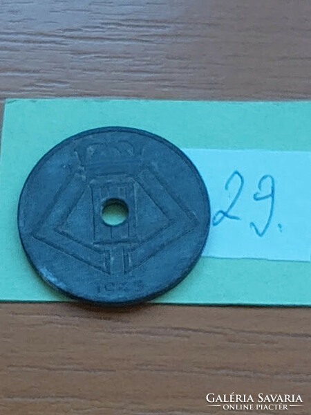 Belgium belgie - belgique 25 centimes 1943 ww ii. Zinc, iii. King Leopold 29
