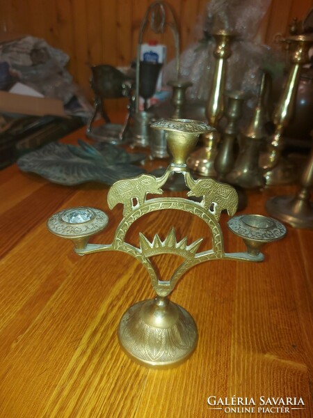 Indian copper candle holder, size and weight indicated!