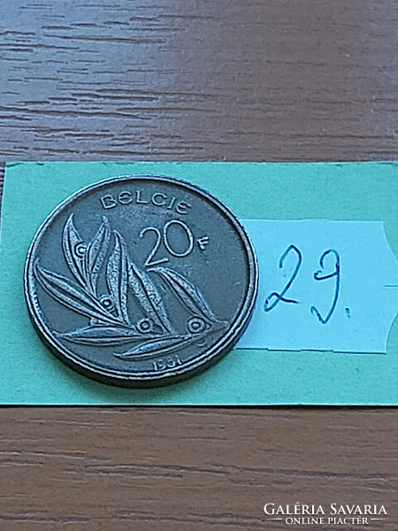 Belgium belgie 20 francs 1981 i. King Baudouin, nickel-bronze 29