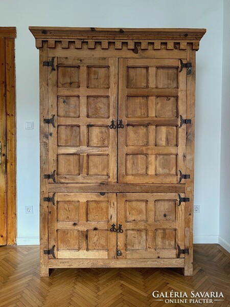 Solid wood cabinet with iron hinges from the Netherlands, The Hague