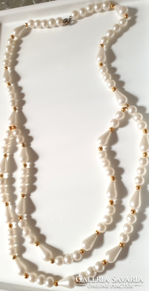 Old mother of pearl and gold necklace