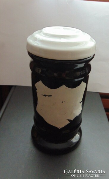 Apothecary black glass jar