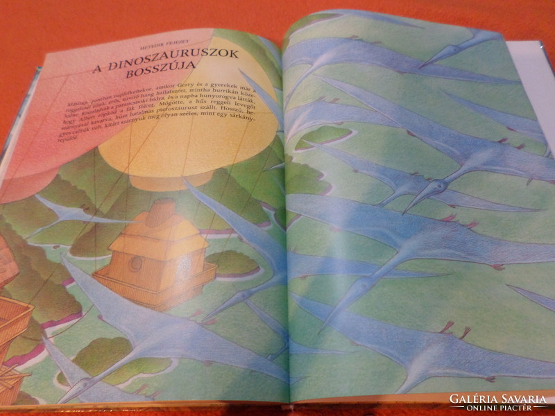 Gerald Durell with an airship in the land of the dinosaurs with drawings by Graham Percy, 1990