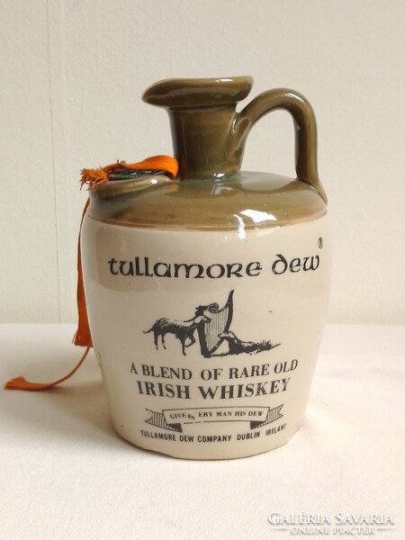 Old Tullamore Dew Irish Whiskey Stoneware Drinking Pitcher Pitcher with Marked Seal