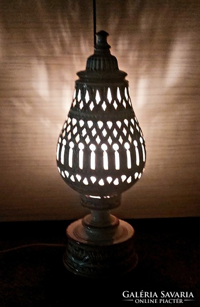 Large maghreb arabic candle lamp with electric bulb.