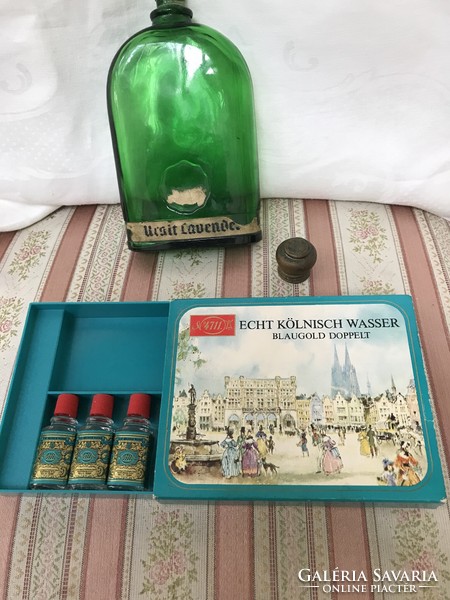 Lohse berlin around the 1940s perfume cologne bottle + no.4711 mini cologne