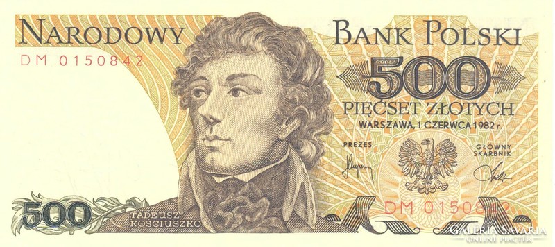500 zloty zlotych 1982 Lengyelország 2. UNC