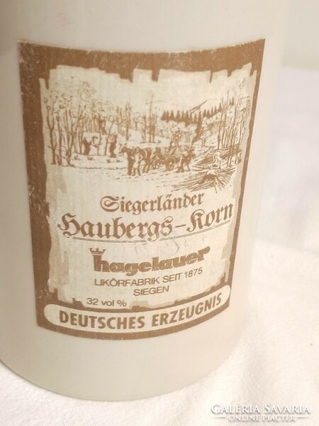 Különleges, torony ház formájú mázas kőagyag (vagy porcelán ?) italos palack, német, jelzett