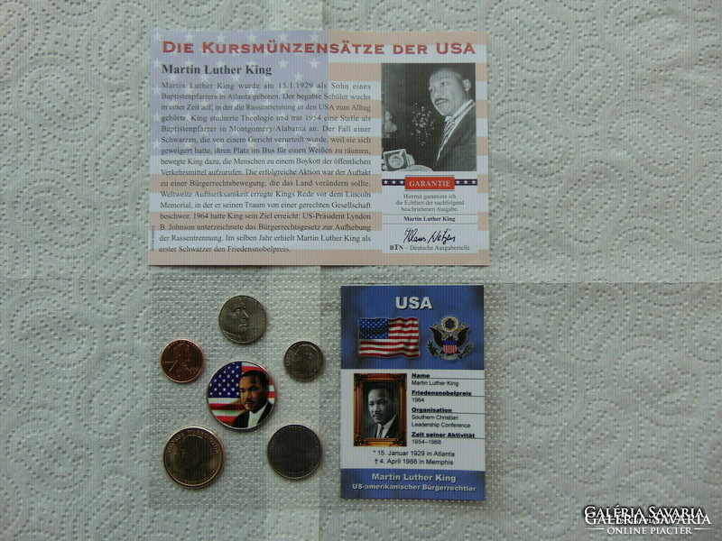 Usa 6 cents - 1/2 dollar plastic blister + certi martin luther king