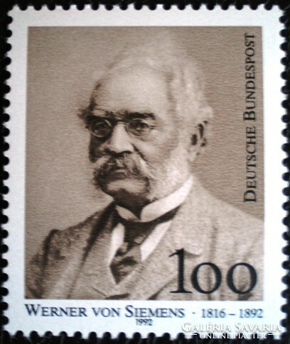 N1642 / Germany 1992 werner von siemens stamp postal clerk